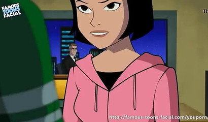 Ben 10 and his busty girlfriend fuck on the couch in front of the TV