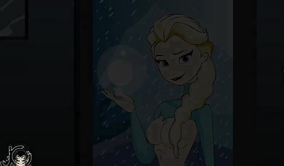 The monster from the closet jerks off the penis and cums on the sleeping beauty