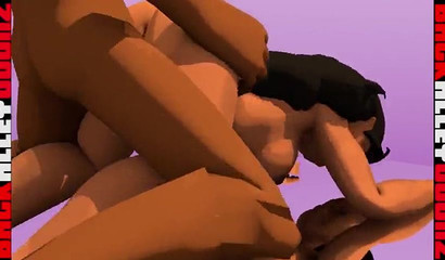 Princess Moana sucks a penis and fucks with a black man in a 3D porn cartoon