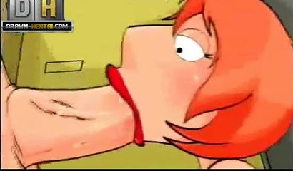 Gorgeous wife from Griffins TV Series sucks on the knees