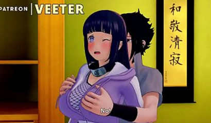 Ninja Sasuke rapes brunette Hinata while Naruto is not around
