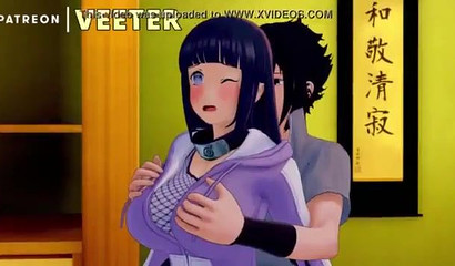 Ninja Sasuke rapes brunette Hinata while Naruto is not around