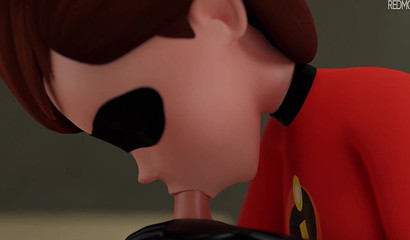 Enormous tongue of a MILF wrapping around a pecker - 3D