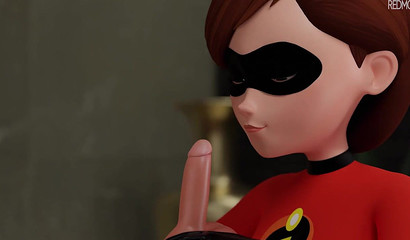 Enormous tongue of a MILF wrapping around a pecker - 3D