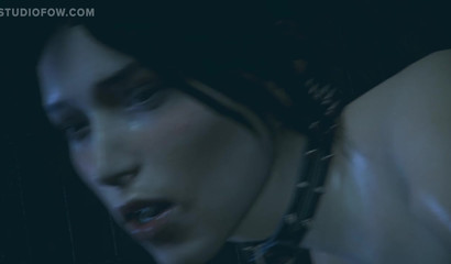 Wild beast pumping seed into mischievous Lara Croft