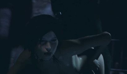 Wild beast pumping seed into mischievous Lara Croft