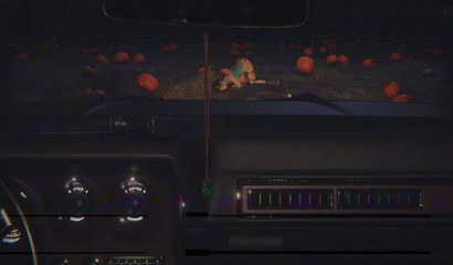 Mutated tentacles fuck Lara Croft in mouth and ass on the pumpkin field