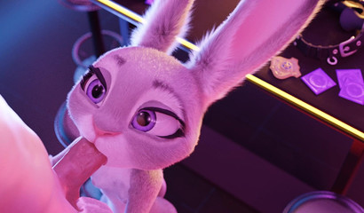 Furry slut Judy Hopps caressing swollen balls POV