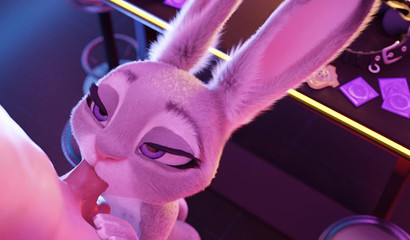 Furry slut Judy Hopps caressing swollen balls POV