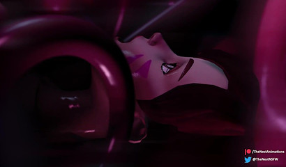 Long tentacles restraining a pregnant D.Va из Overwatch