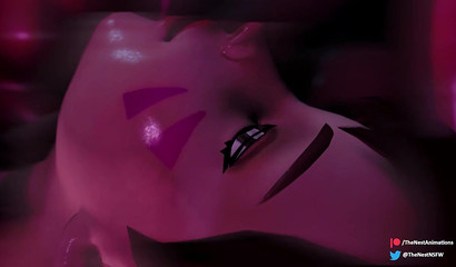 Long tentacles restraining a pregnant D.Va из Overwatch