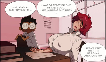 Interrupting studying to blow her friend's small pecker