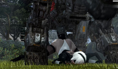 Gigantic robot dick anally raping a dead hottie