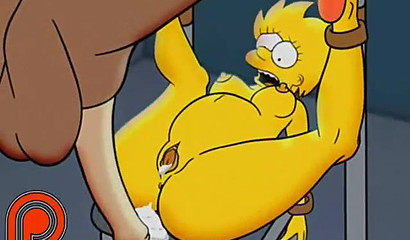Bound Lisa Simpson gets anally demolished by horse