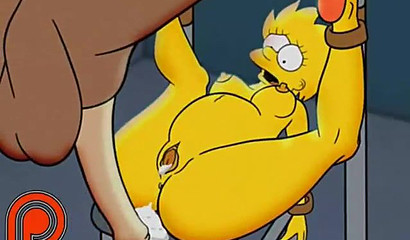 Bound Lisa Simpson gets anally demolished by horse
