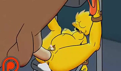 Bound Lisa Simpson gets anally demolished by horse