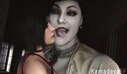 Ada Wong and Lady Dimitrescu freeing the lesbian within