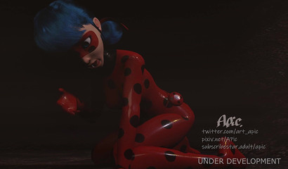 Cute ladybug chick raped by humongous tentacles