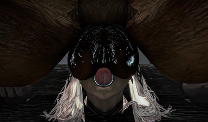 I was forced to blow two dog knots till they filled me with cum