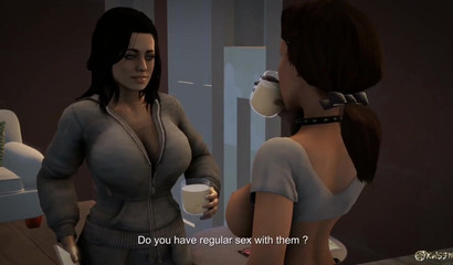 Elizabeth Comstock and Miranda Lawson gorging  on horse shafts