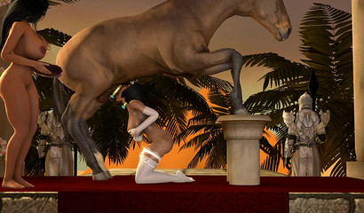 Indian 3D beauty Opala blows off a horse