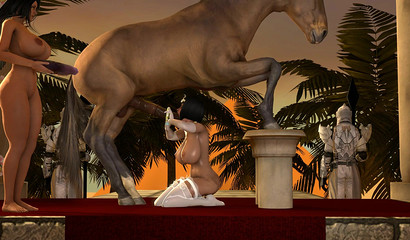 Indian 3D beauty Opala blows off a horse