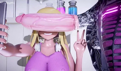 Gorgeous 3D chick grows a cock to bang anime slut