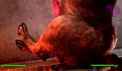 Dog Ass - Huge human 3D cock drills dog's ass
