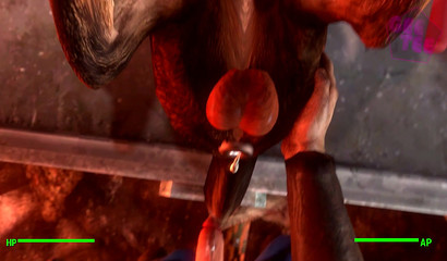 Huge human 3D cock drills dog's ass