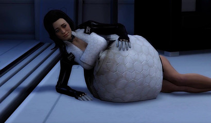 Competitive 3D hottie Miranda Lawson absorbs two chicks