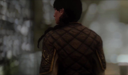 Curvy 3D chick pumps her big cock in bound hottie