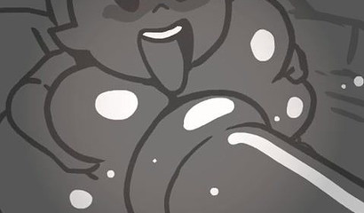 Curvy cartoon cutie impales her ass on huge cock