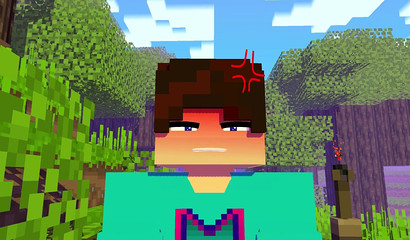 Steve finds diamonds in Livia's Minecraft cave