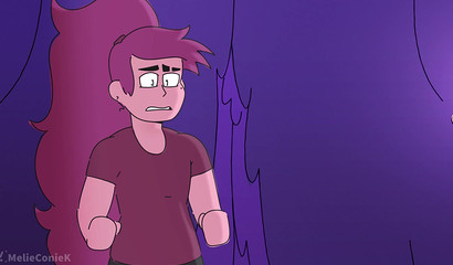 Petite blue-haired cartoon cutie impaling her pussy on big cock