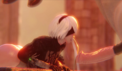 2b cum gets her mouth fucked & filled with jizz by horse