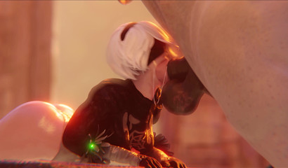 2b cum gets her mouth fucked & filled with jizz by horse