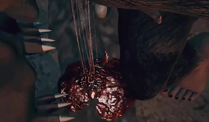 Two goblin cocks destroy tiny 3D chick