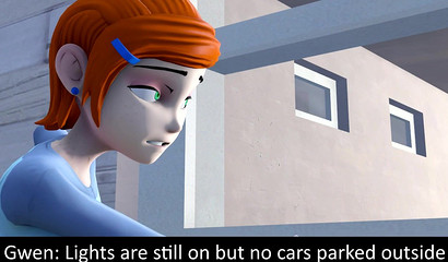 Naughty redhead Gwen Tennyson takes 3D canine cock