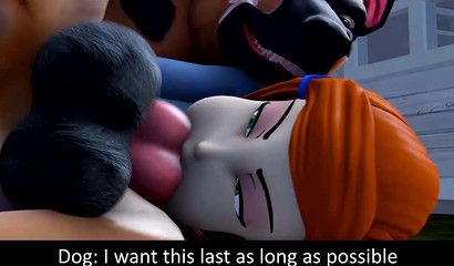 Naughty redhead Gwen Tennyson takes 3D canine cock