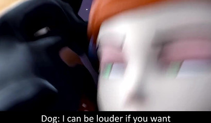 Naughty redhead Gwen Tennyson takes 3D canine cock