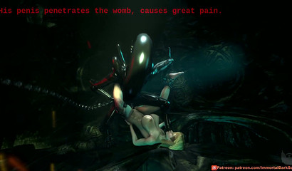 Tight 3D pussy can't resist Xenomorph's cock