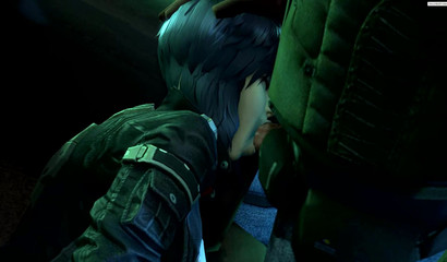 Obedient 3D Motoko stuffed her mouth with huge cock