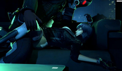 Obedient 3D Motoko stuffed her mouth with huge cock