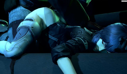 Obedient 3D Motoko stuffed her mouth with huge cock