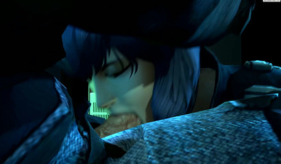 Obedient 3D Motoko stuffed her mouth with huge cock