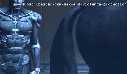 Slutty Lara Croft tames alien with her pussy