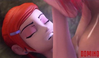 Busty blonde Harley Quinn grows a cock for Gwen