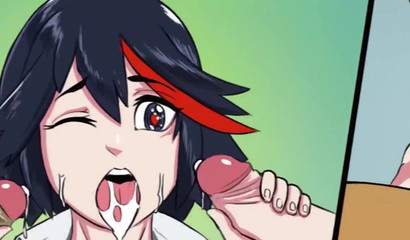 Cute anime chick can't resist big dicks