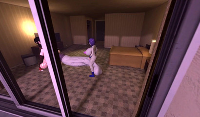 Busty 3D Raven makes her cock grow