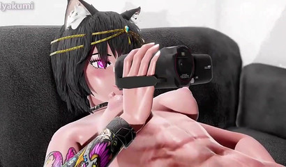 Curvaceous 3D hottie riding massive cock for the camera